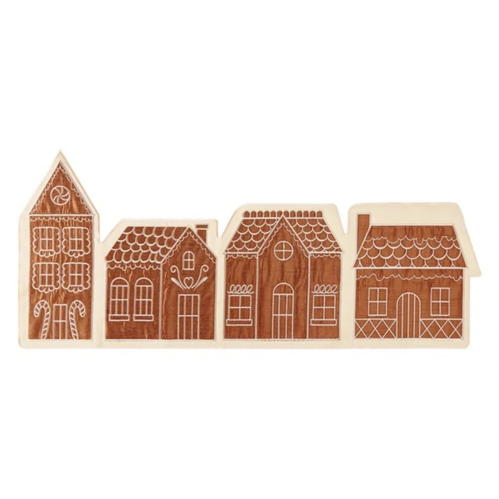 Aldi Huntington Home Holiday Table Runner – Gingerbread House Design Christmas